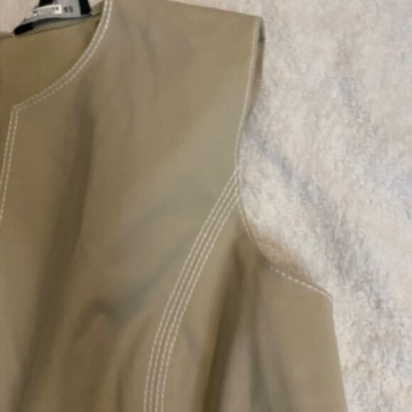 Lafayette Women's Size 12 Sleeveless A-line Beige V-Neck Dress - Picture 2 of 4